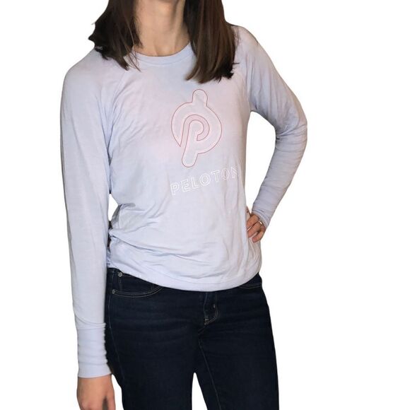 Peloton x Athleta Sweatshirt Light Blue/Periwinkle Sweatshirt Long Sleeve - Picture 5 of 10